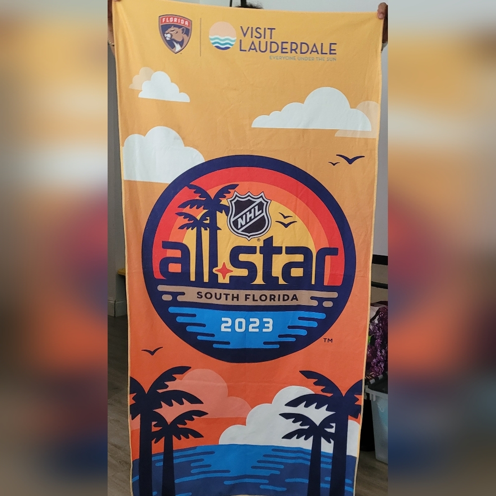 NHL ALL STAR GAME 2023 FLORIDA PANTHERS SO FLO BEACH TOWEL 60X30 CLEAN